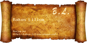 Bakos Liliom névjegykártya
